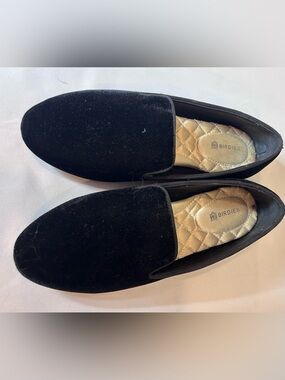 Birdies The Starling Black Velvet Smoking Slipper Loafer Flats Womens Size 7